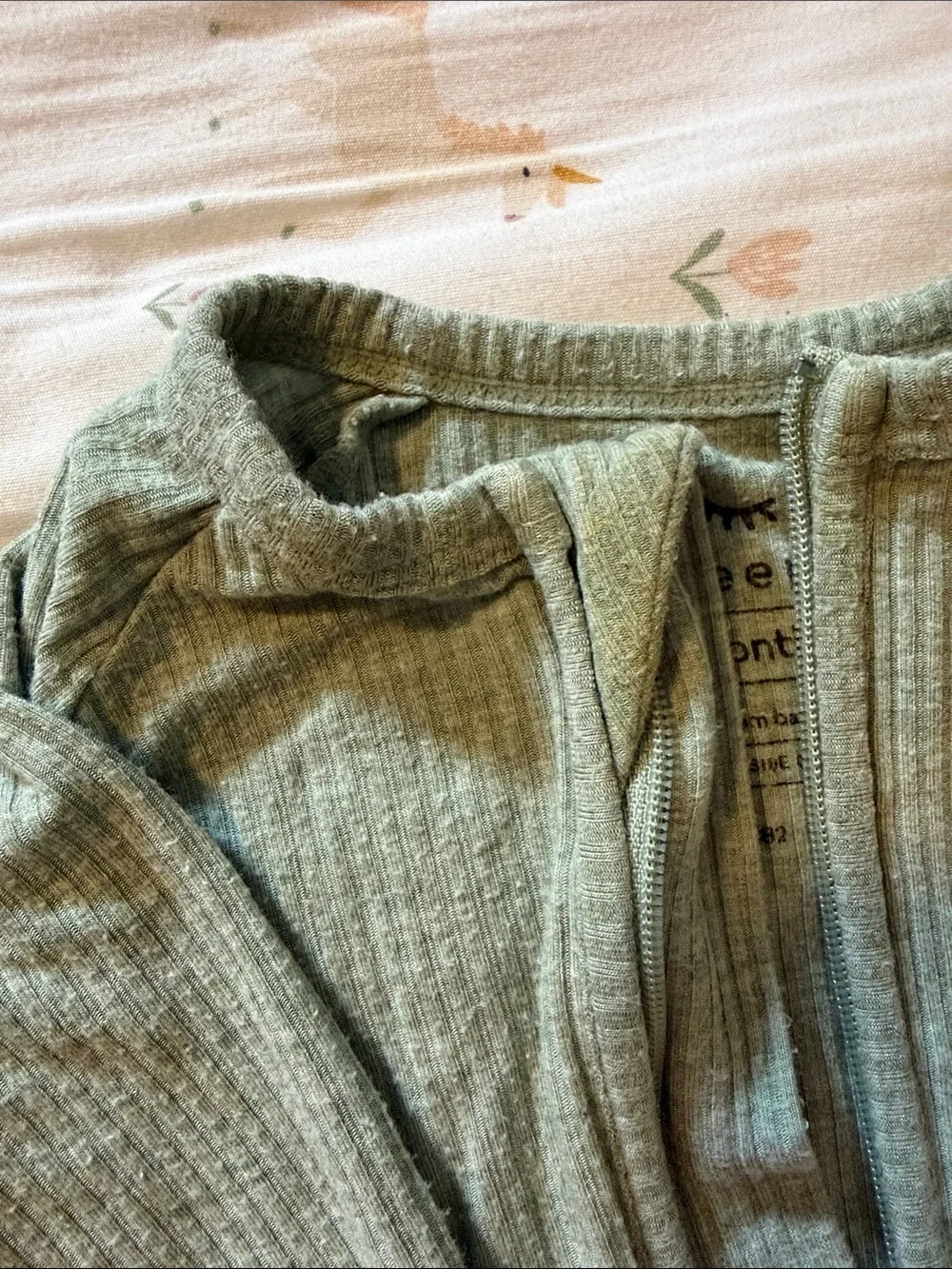 Little Sleepies Soft Ribbed Sage Green Baby Zippy Pajamas